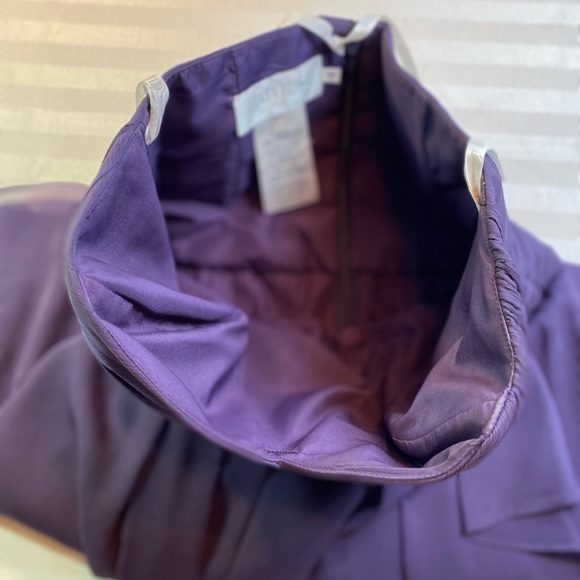 David's Bridal Strapless Short Dress Pleated Chiffon in Lapis Purple Sz 12 - Picture 10 of 16